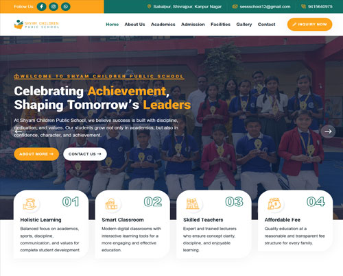 Shyam School Website
